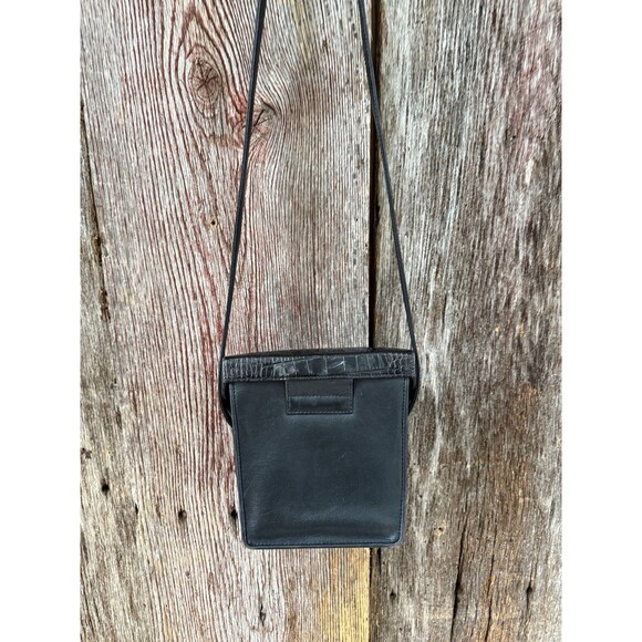 Brighton Leather Handbag Purse Shoulder Bag Brown Black Croc Embossed Crossbody - Picture 3 of 7